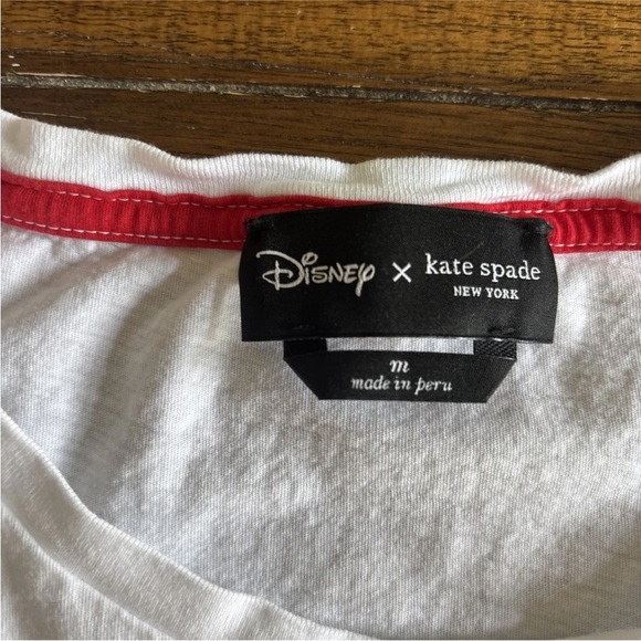 Kate Spade Disney Collab Minnie Patch Tee Short Sleeve Fresh White Medium - Picture 7 of 13
